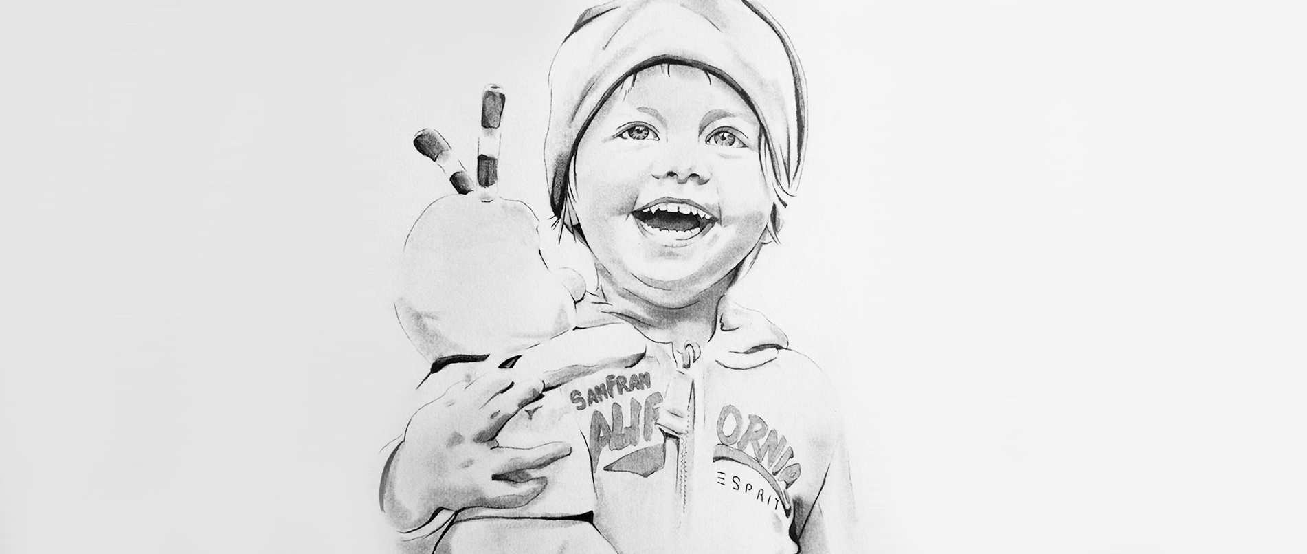 Babyzeichnung mit Bleistift