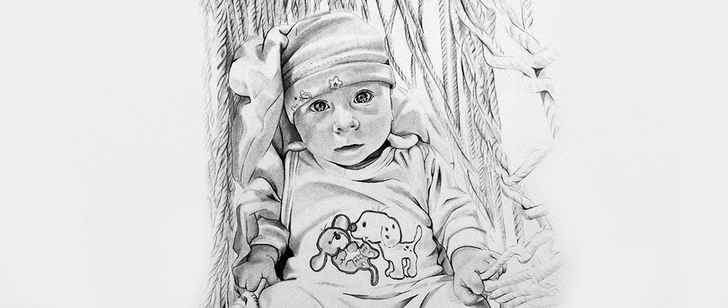 Baby zeichnen lassen nach Fotovorlage